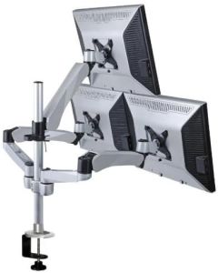 Mount-it! Height Adjustable Three Monitor Desk Mount Spring Arm Quick Release/Mount (MI-55116)