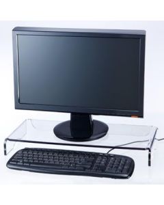 Accurate Films Heavy Duty Clear Acrylic Monitor Stand with Keyboard Storage